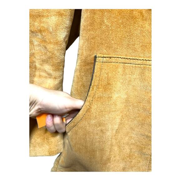 Vintage 70s Mcgregor Camel Tan Corduroy Ribbed Collar Button Jacket 44 Jacket - Picture 7 of 9